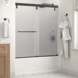 Simplicity 60 x 59-1/4 in. Frameless Mod Soft-Close Sliding Bathtub Door in Chrome with 1/4 in. (6mm) Clear Glass - Super Arbor