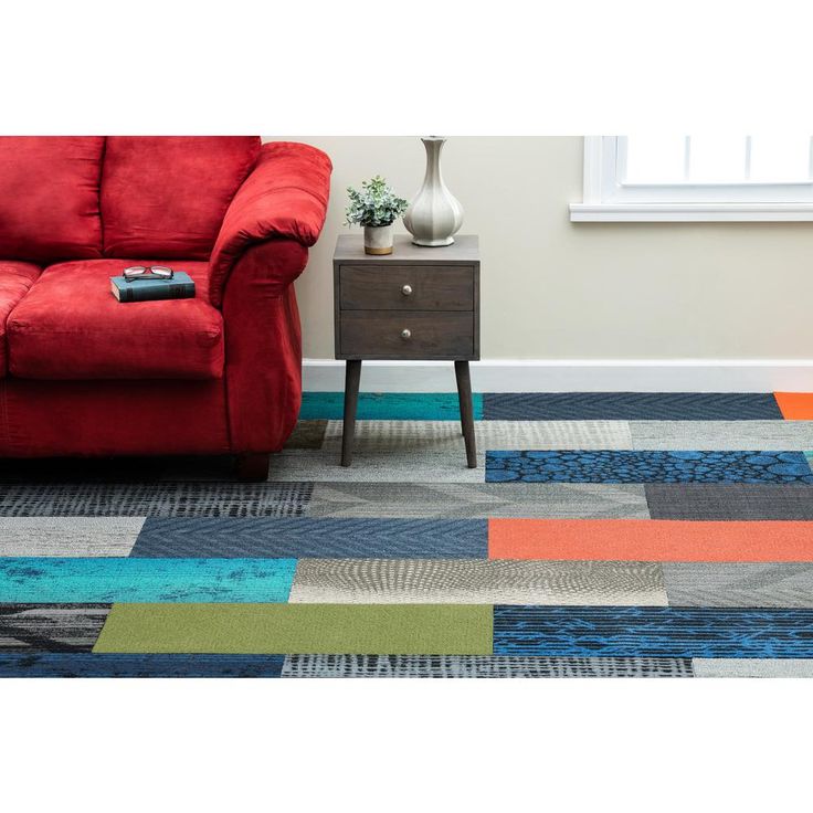 Versatile Assorted Pattern Commercial Peel and Stick 12 in. x 36 in. Carpet Tile Planks (10 Tiles/Case)
