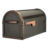 Bungalow Rubbed Bronze Post Mount Mailbox with Antique Nickel Accents - Super Arbor