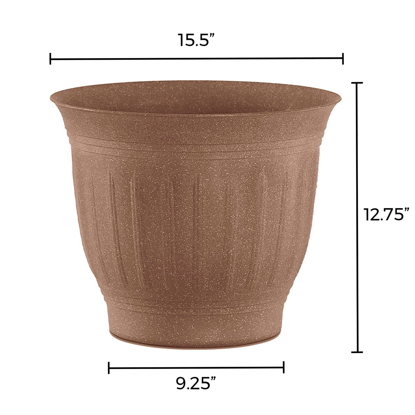 Bloem Colonnade Wood Resin Planter 16" Dark Earth