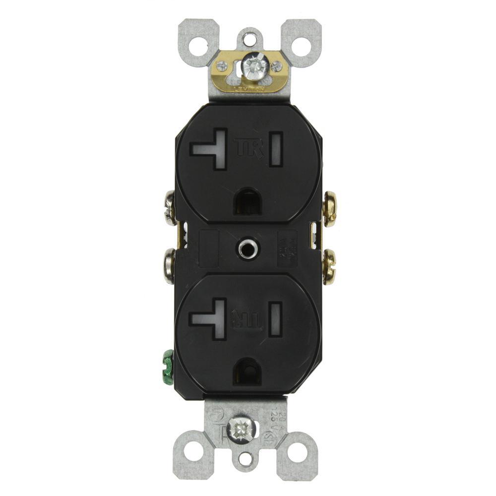 20 Amp Residential Grade Self Grounding Tamper Resistant Duplex Outlet, White - Super Arbor