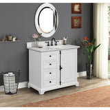 31 in. W x 22 in. D x 1 in. H Bianco Carrara White Marble Vanity Top with White Basin - Super Arbor