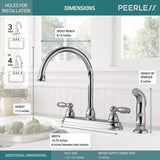 Peerless Chrome 2-Handle Deck-Mount High-Arc Handle Kitchen Faucet (Deck Plate Included)