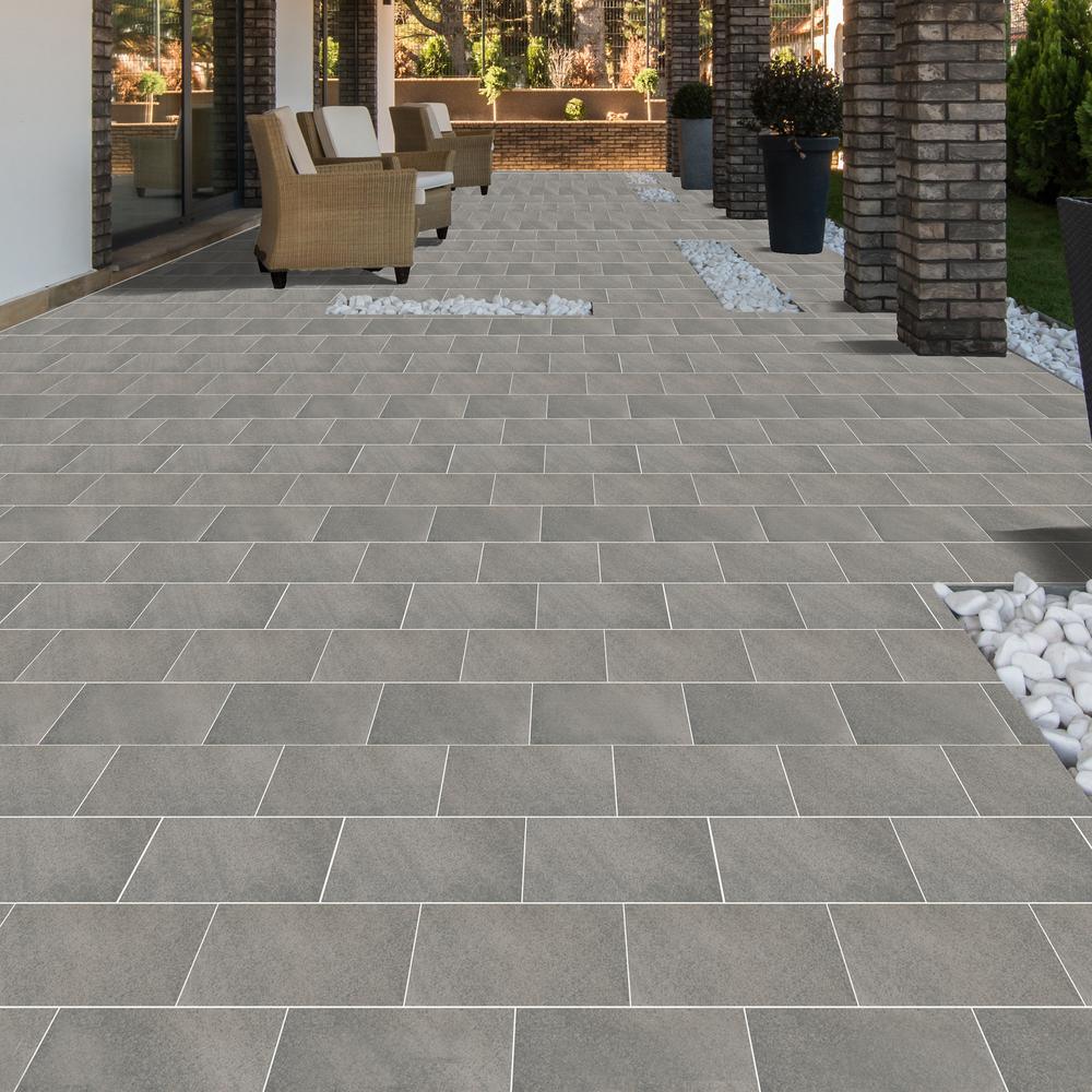 Ontario D Grey 16 in. x 16 in. Gray Porcelain Paver Tile (1.777 Sq. Ft.) - Super Arbor