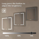 WELLFOR 30 in. W x 32 in. H Rectangular Silver Aluminum Recessed/Surface Mount Medicine Cabinet with Mirror LED and Clock
