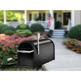 Chadwick Nickel Accents Black Post Mount Mailbox - Super Arbor