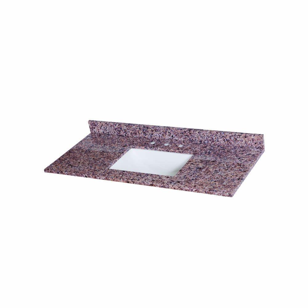 37 in. W x 22 in. D Stone Effects Vanity Top in Cold Fusion with White Sink - Super Arbor