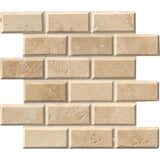 MSI Tuscany Ivory 12 in. x 12 in. x 10mm Honed Beveled Travertine Mesh-Mounted Mosaic Tile (10 sq. ft. / case)
