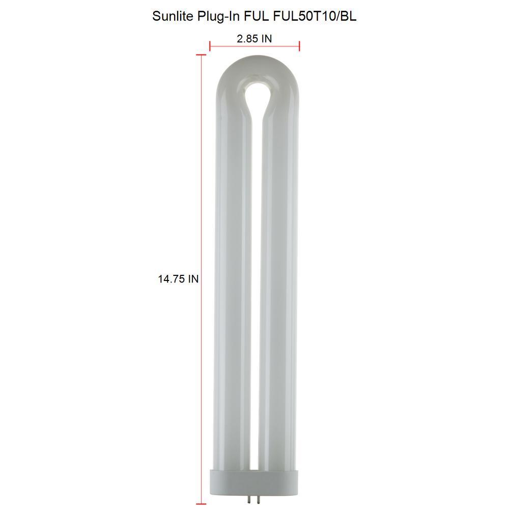 14.75 in. 50-Watt T10 U-Bent Ful Fluorescent Tube Light Bulb Black Light (12-Pack) - Super Arbor