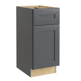Home Decorators Collection Newport 15 in. W x 24 in. D x 34.5 in. H Assembled Plywood Base Kitchen Cabinet in Deep Onyx with Soft Close LH