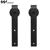 6 ft./72 in. Powder Coated Black Heavy-Duty Bypass Double Door Sliding Barn Door Hardware Classic Design Roller - Super Arbor