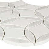 La Fleur 9.92 in. x 8.9 in. x 8mm Polished Marble Mesh-Mounted Mosaic Tile (6.2 sq. ft. / Case) - Super Arbor