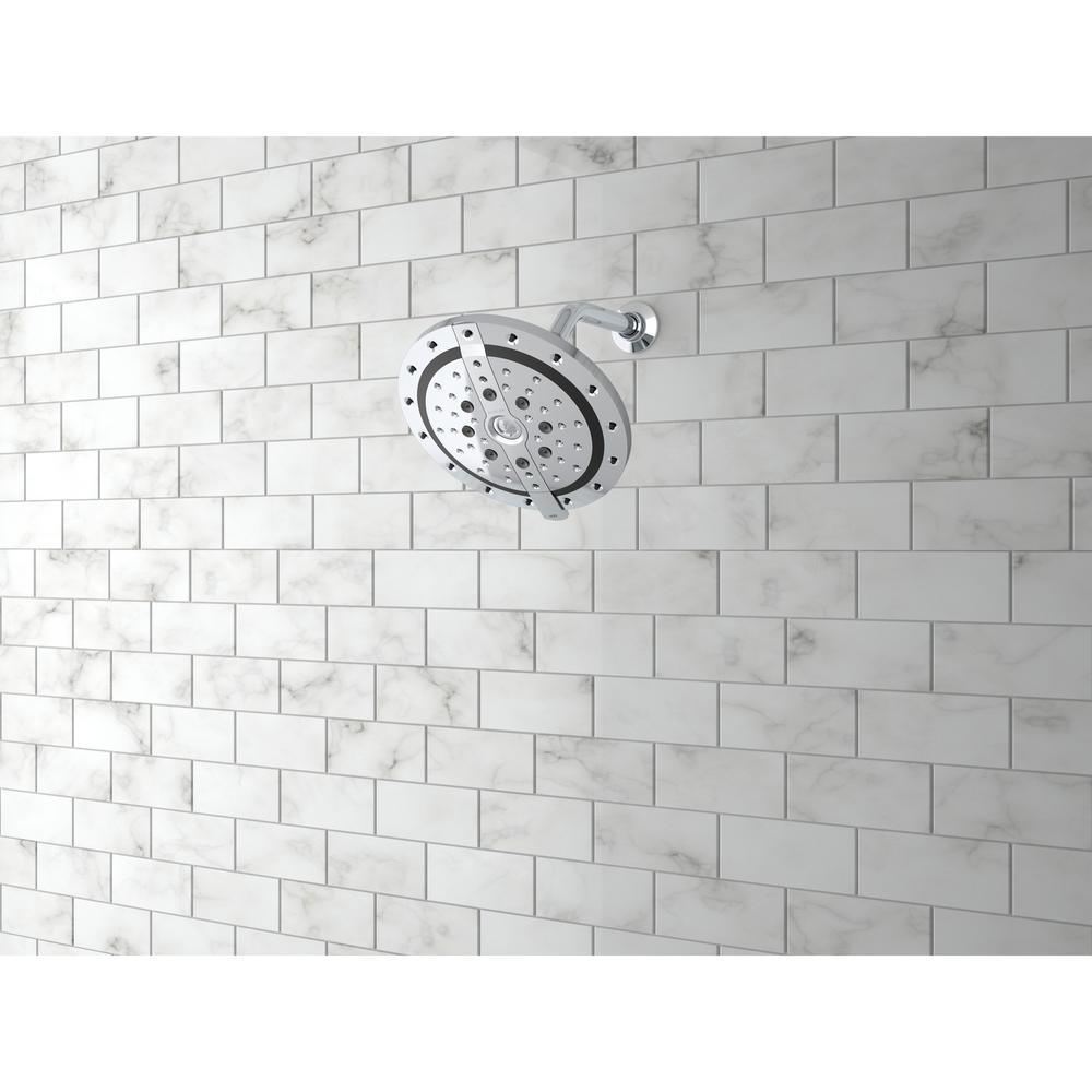 Recharge 6-Spray 9.1 in. Single Wall Mount Fixed Shower Head in Polished Chrome - Super Arbor