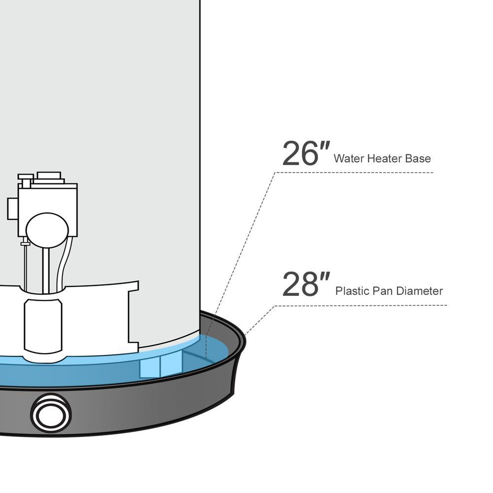 28 in. Plastic Water Heater Drain Pan - Super Arbor