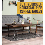 3/4 in. x 3.8 ft. L x  16.5  in. H Black Steel Pipe Loop Design Coffee Table Kit