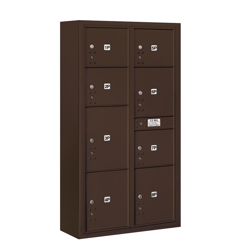 3800 Horizontal Series 8-Parcel Locker Surface Mount Mailbox - Super Arbor