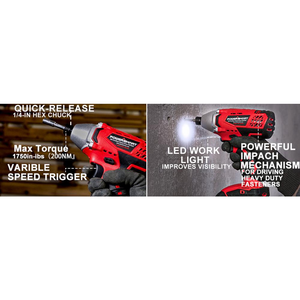 20-Volt Cordless 1/4 in. Impact Driver - Super Arbor