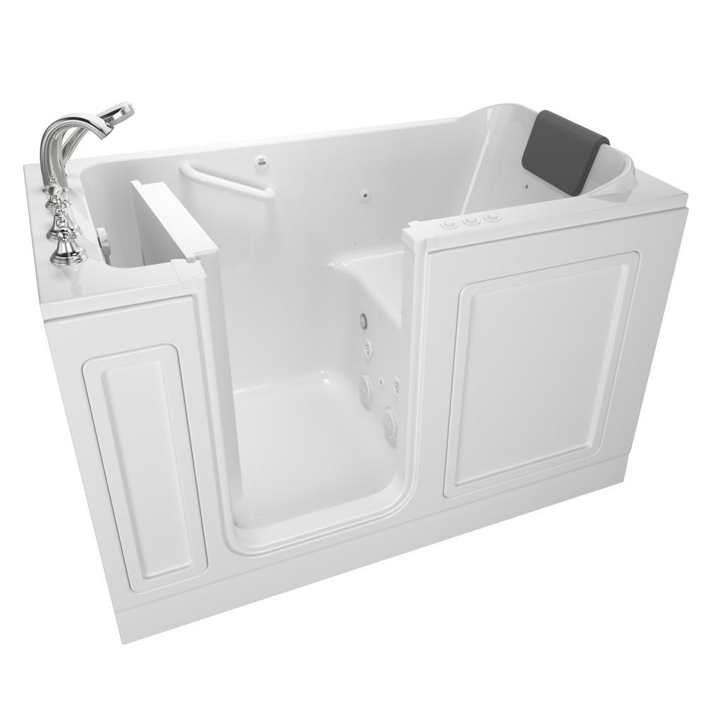 Acrylic Luxury 60 in. Right Hand Walk-In Whirlpool and Air Bathtub in White - Super Arbor