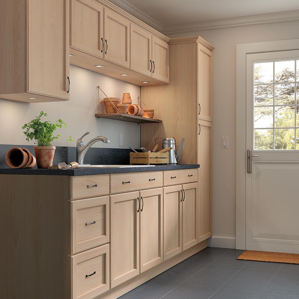 Easthaven Shaker Assembled 18x90x24 in. Frameless Pantry Cabinet in Unfinished Beech - Super Arbor