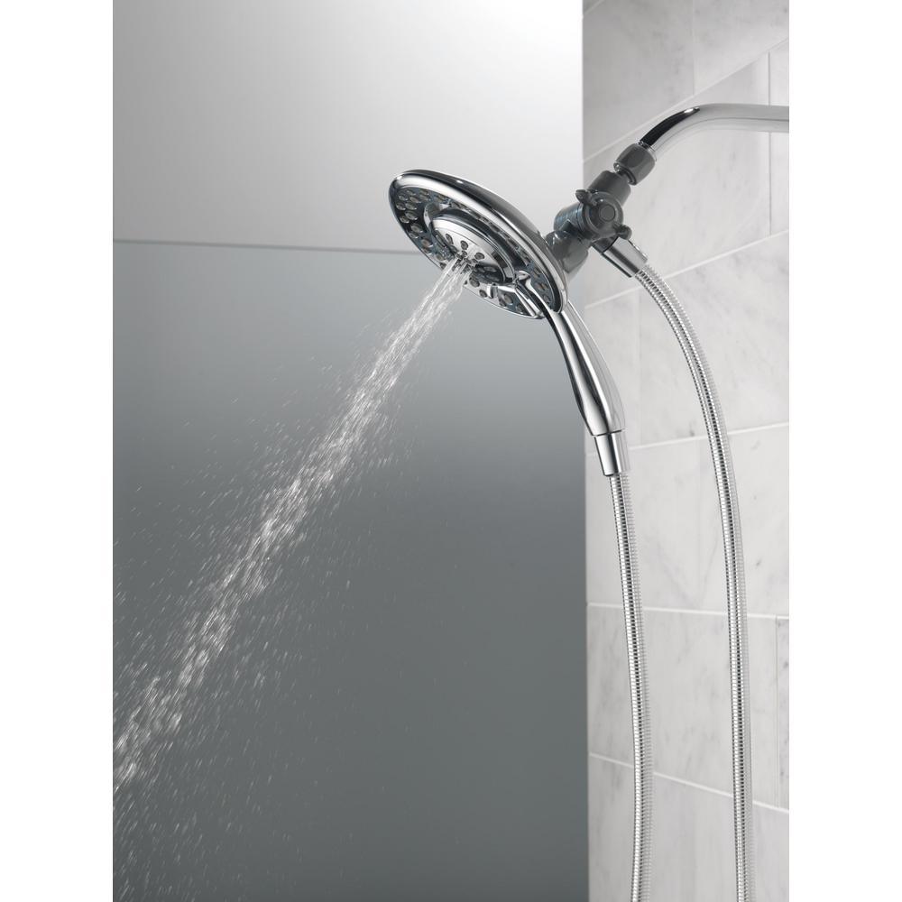 In2ition Two-in-One 4-Spray 6.1 in. Dual Wall Mount Fixed and Handheld Shower Head in Chrome - Super Arbor