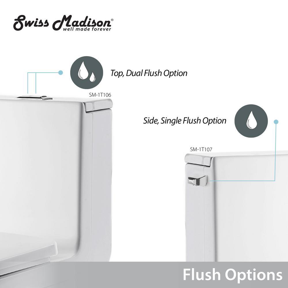 Concorde 1-Piece 0.8/1.28 GPF Dual Flush Square Elongated Toilet in White - Super Arbor