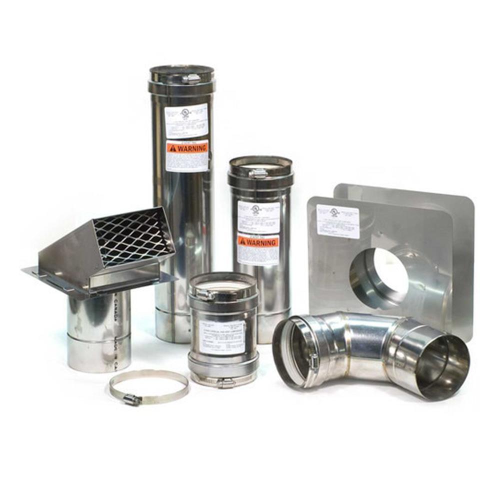 4 in. Horizontal Stainless Steel Vent Kit with Backflow Preventer - Super Arbor