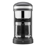 12-Cup Drip Grey Coffee Maker with Spiral Showerhead Matte Charcoal
