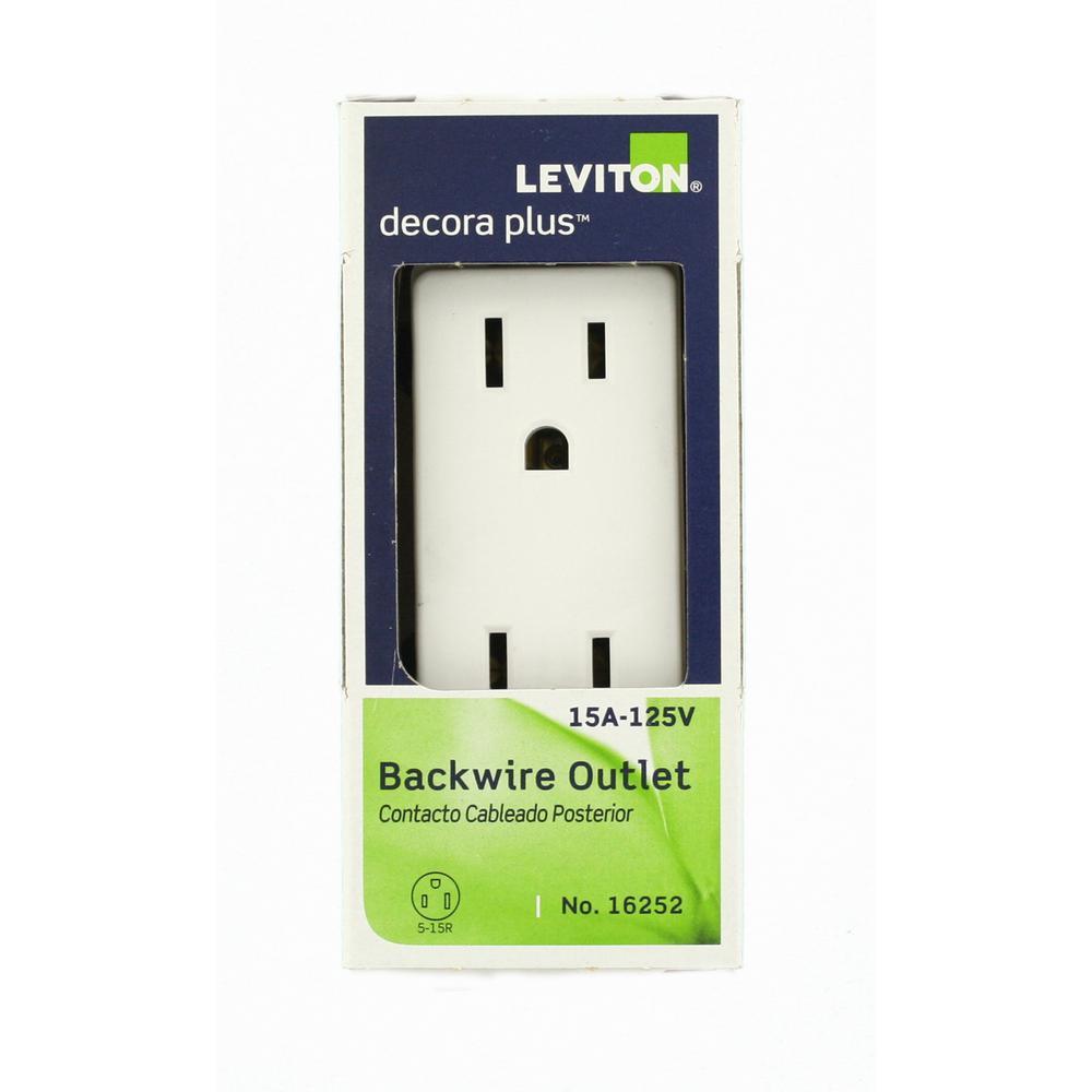 Decora Plus 15 Amp Industrial Grade Duplex Outlet, White - Super Arbor