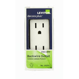 Decora Plus 15 Amp Industrial Grade Duplex Outlet, White - Super Arbor