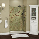 Elegance 36 in. x 48 in. x 80 in. 9-Piece Easy Up Adhesive Alcove Shower Wall Surround in Calacatta White - Super Arbor