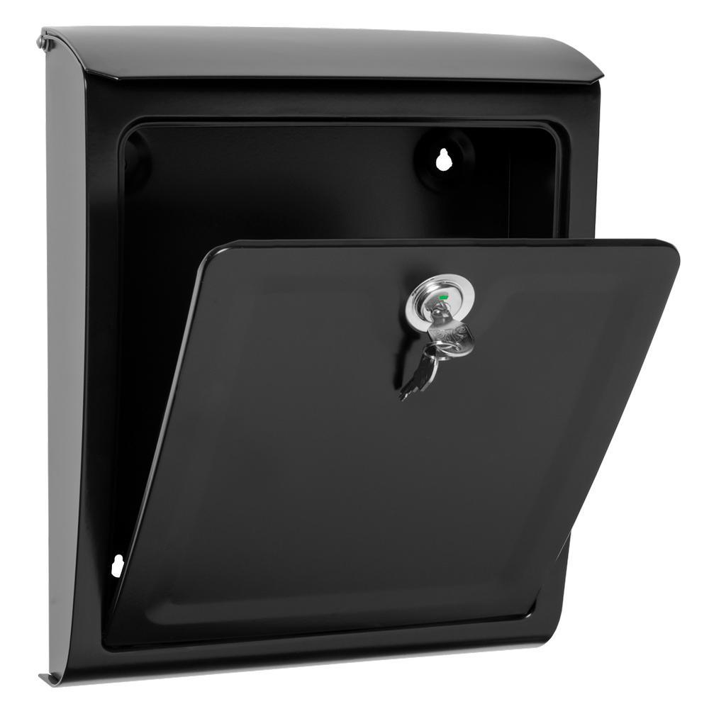 Sienna Black Wall Mount Locking Mailbox - Super Arbor