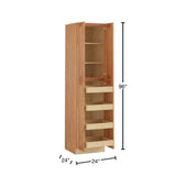 Home Decorators Collection Newport 24 in. W x 24 in. D x 96 in. H Assembled Plywood Pantry Kitchen Cabinet in Cinnamon with 4ROT Soft Close