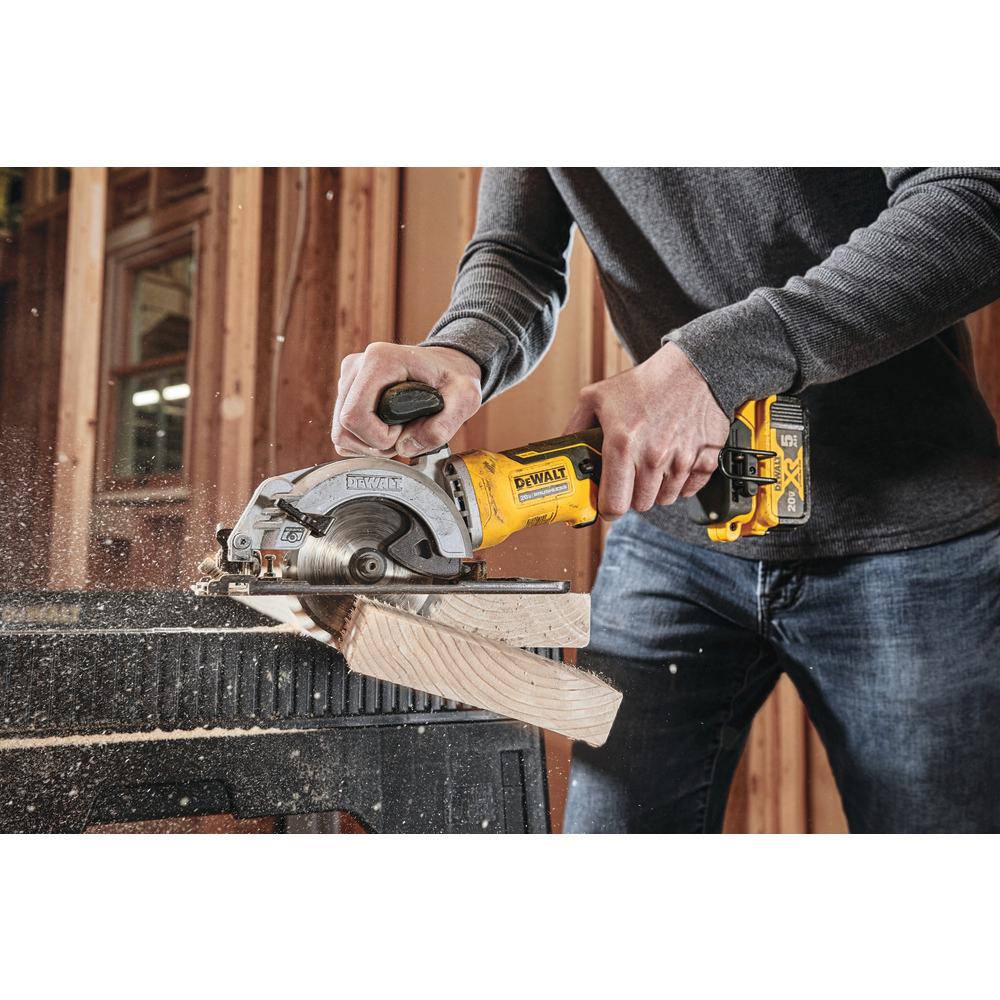 ATOMIC 20-Volt MAX Brushless 4-1/2 in. Cordless Circular Saw Kit with 5.0 Ahr Battery Pack, Charger and Bag - Super Arbor