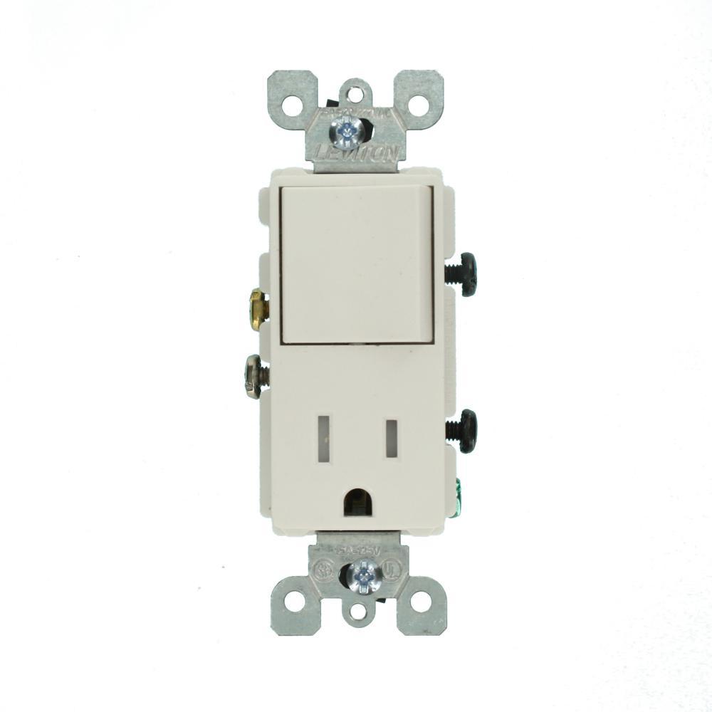 Decora 15 Amp Tamper Resistant Combo Switch and Outlet, White - Super Arbor