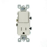 Decora 15 Amp Tamper Resistant Combo Switch and Outlet, White - Super Arbor