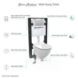 St. Tropez Wall Hung Toilet Bowl 0.8/1.28 GPF Dual Flush Elongated in White - Super Arbor