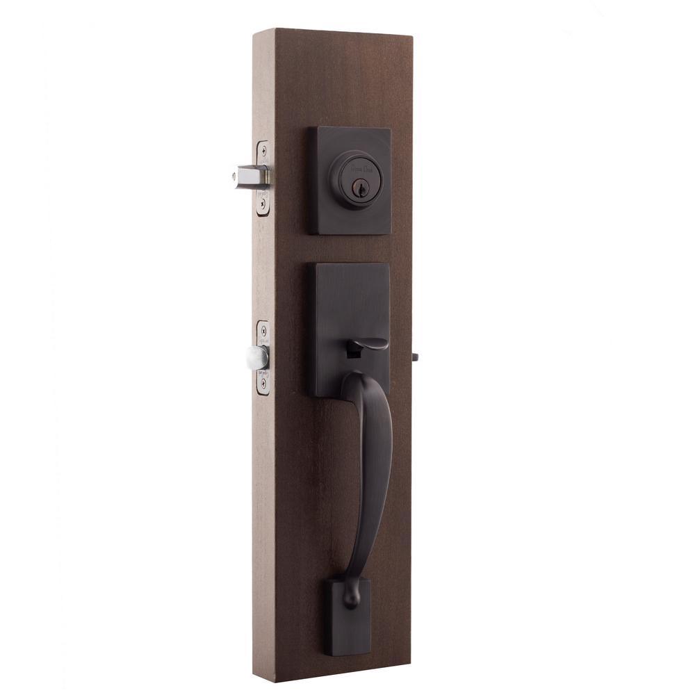 Craftsman Tuscan Bronze Door Handleset with Contemporary Lever Trim - Super Arbor