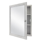 20 in. x 26 in. Recessed or Surface Mount Framed Medicine Cabinet in Gray