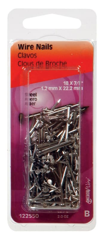 Hillman 7/8 in Wire Bright Steel Nail, Flat Head
