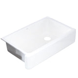 Whitehaven Undermount Farmhouse Apron Front Cast Iron 36 in. Single Bowl Kitchen Sink in White - Super Arbor
