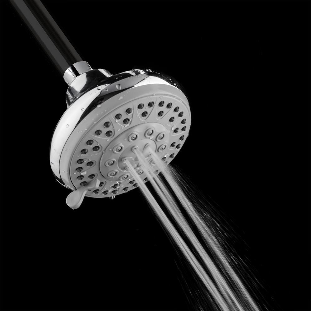 3-Spray 4 in. Single Wall Mount Fixed Adjustable Shower Head in Chrome - Super Arbor