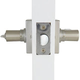 Tonbridge Satin Nickel Bed/Bath Door Lever with Square Rose (4-Pack)