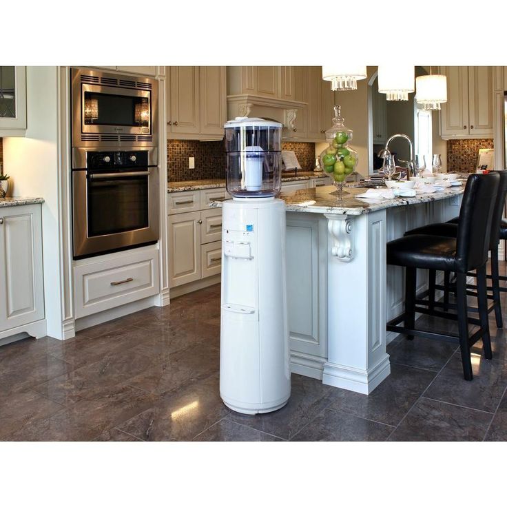 3-5 Gal. ENERGY STAR Hot/Room/Cold Temperature Top Load Floor Standing Water Cooler Dispenser with Kettle Feature