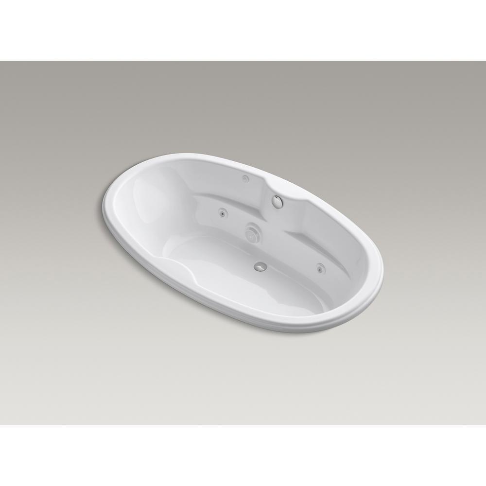6 ft. Acrylic Oval Drop-in Whirlpool Bathtub in White with Heater - Super Arbor