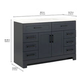 Style Selections Cauley 48-in Deep Blue Single Sink Bathroom Vanity with White Cultured Marble Top