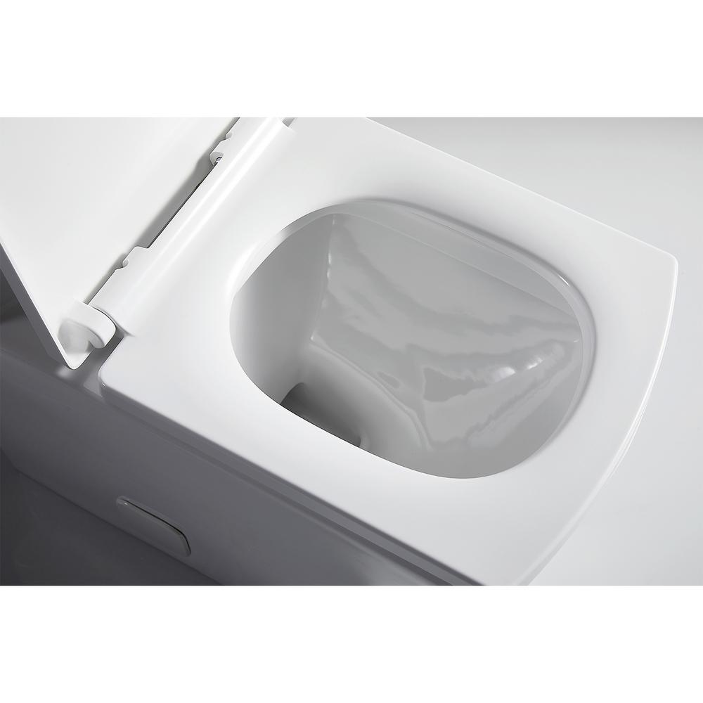 0.8 GPF/1.28 GPF Dual Flush Round Shape Ceramic Elongated Toilet Including Toilet Round Only Seat in White
