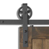 6 ft. /72 in. Frosted Black Sliding Barn Door Track and Hardware Kit for Single with Non-Routed Floor Guide - Super Arbor