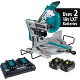 Makita 36V (18V X2) LXT Brushless 10 in. Dual‑Bevel Sliding Compound Miter Saw with Laser Kit, 5.0Ah Batteries (XSL06PT)