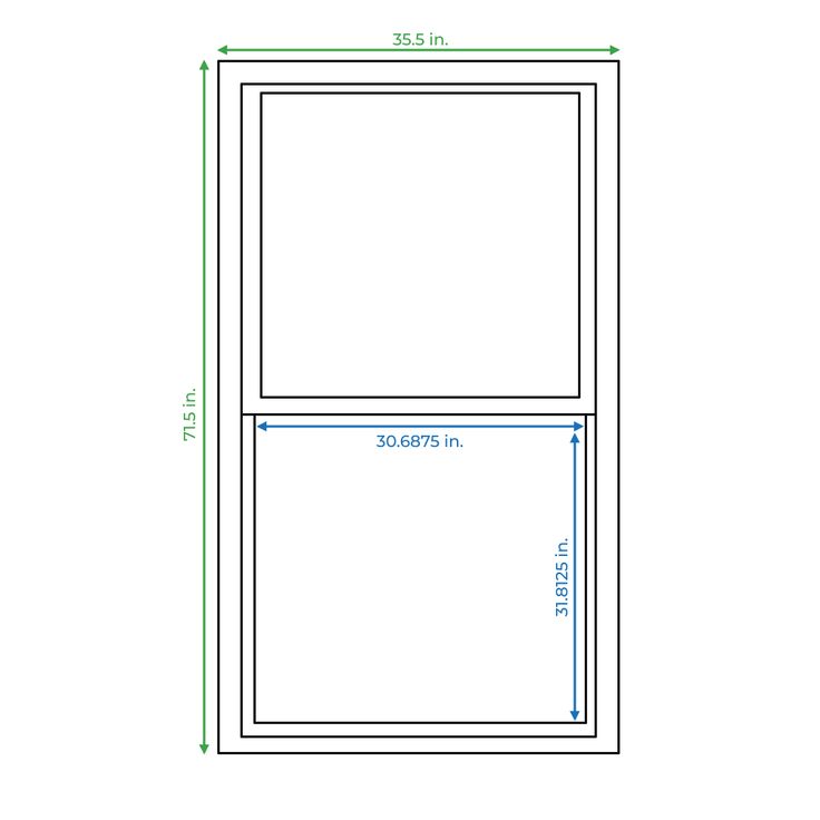 RELIABILT 150 Series New Construction 35-1/2-in x 71-1/2-in x 3-1/4-in Jamb White Vinyl Dual-pane Single Hung Window Half Screen Included