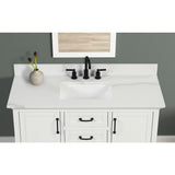43 in. W x 22 in. D x 0.75 in. H Quartz Vanity Top in Statuario White with White Basin - Super Arbor